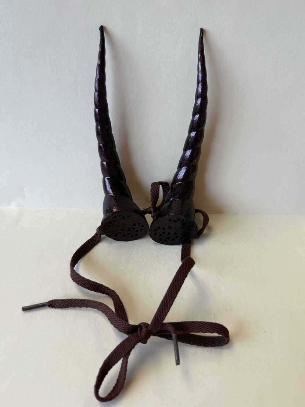 Handmade Shimmery Maroon Resin Costume Horns, Fairy, Satyr, Cosplay.